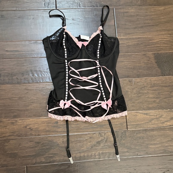 Other - Black and Pink Lace Bustier